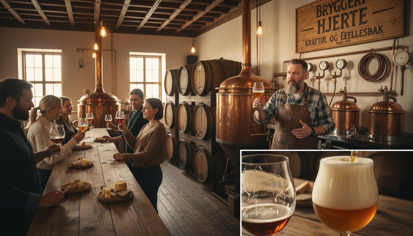 Brygger forklarer ved træbar