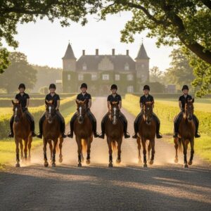 Ridetur på godset i sol