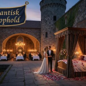 Romantisk slotsophold i gyldent lys