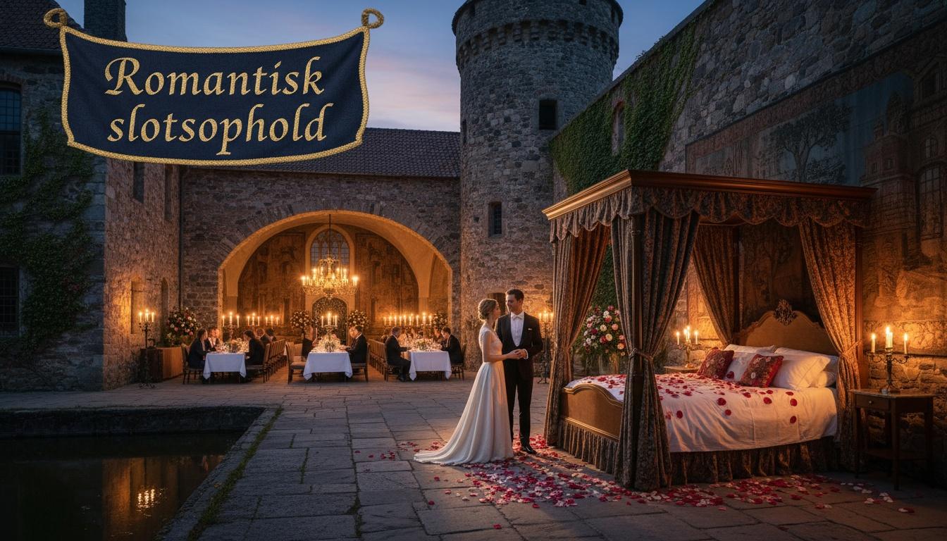 Romantisk slotsophold i gyldent lys