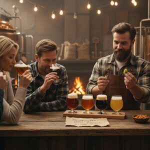 Smagning af håndværksøl ved bar